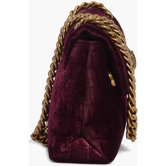 NWT Kurt Geiger Mini Kew Plum Velvet Crossbody Bag with Brass Chain msrp$199 - Picture 4 of 6
